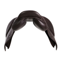 Sela de salto em couro duplo Meredith Equestro Castanho escuro