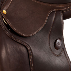 Sela de salto Botticelli com painéis em lã Acavallo Castanho escuro