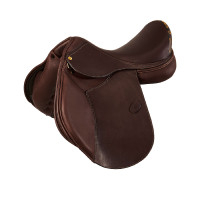 Sela mista Bernini com painéis em lã Acavallo Castanho escuro