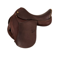 Sela mista Bernini com painéis em lã Acavallo Castanho escuro