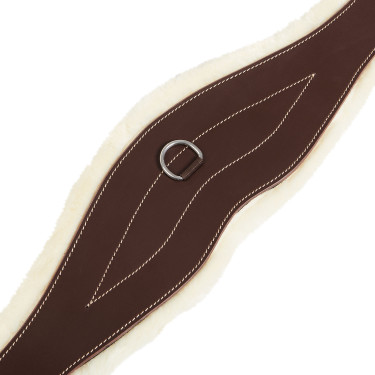 Cilha de obstáculos em couro com lã sintética Alizee Equestro Castanho escuro