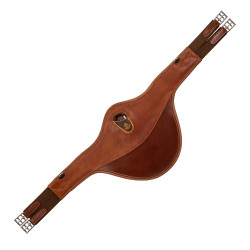 Cilindro peitoral para obstáculos em couro e gel Acavallo Conhaque Castanho