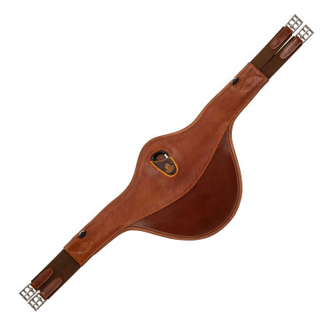 Cilindro peitoral para obstáculos em couro e gel Acavallo Conhaque Castanho