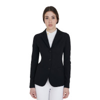 Casaco de competição feminino de 3 botões Elegance Equestro Preto Casaco de competição feminino de 3 botões Elegance Equestro Preto