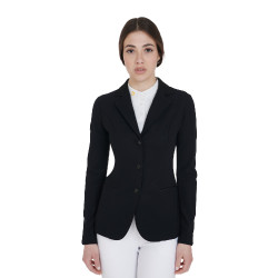Casaco de competição feminino de 3 botões Elegance Equestro Preto