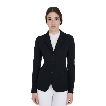 Casaco de competição feminino de 3 botões Elegance Equestro Preto