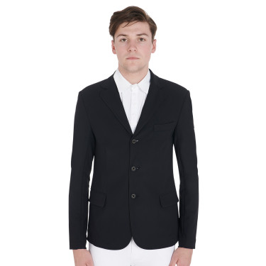 Casaco de competição perfurado masculino em tecido técnico Equestro Casaco de competição perfurado masculino em tecido técnico Equestro