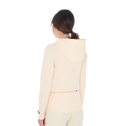 Casaco softshell ajustado com fecho corta-vento feminino Equestro Branco antigo Bege