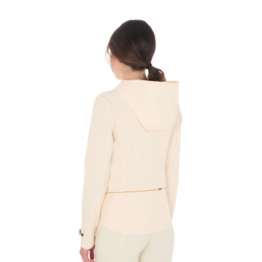Casaco softshell ajustado com fecho corta-vento feminino Equestro Branco antigo Bege