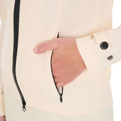 Casaco softshell ajustado com fecho corta-vento feminino Equestro Branco antigo Bege