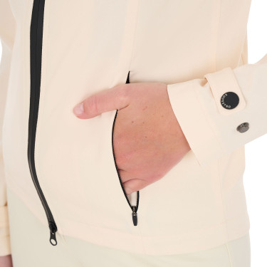 Casaco softshell ajustado com fecho corta-vento feminino Equestro Branco antigo Bege