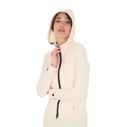 Casaco softshell ajustado com fecho corta-vento feminino Equestro Branco antigo Bege