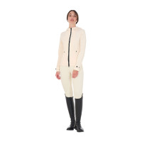 Casaco softshell ajustado com fecho corta-vento feminino Equestro Branco antigo Bege