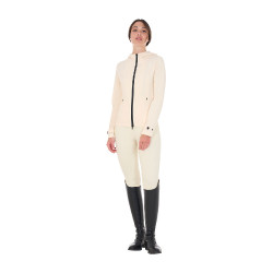 Casaco softshell ajustado com fecho corta-vento feminino Equestro Branco antigo Bege