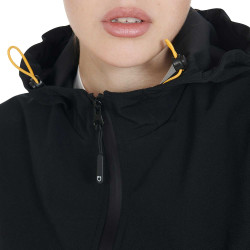 Casaco softshell ajustado com fecho corta-vento feminino Equestro Preto