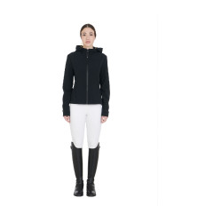 Casaco softshell ajustado com fecho corta-vento feminino Equestro Preto