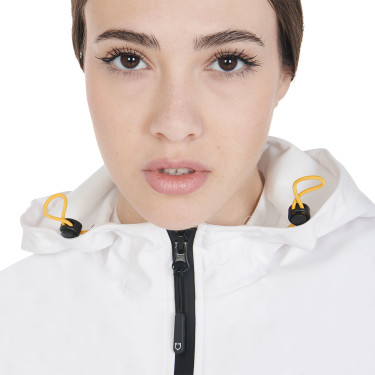 Casaco softshell ajustado com fecho corta-vento feminino Equestro Branco