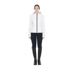 Casaco softshell ajustado com fecho corta-vento feminino Equestro Branco