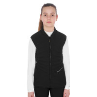 Colete feminino acinturado sem mangas em tecido técnico Equestro Preto Colete feminino acinturado sem mangas em tecido técnico Equestro Preto