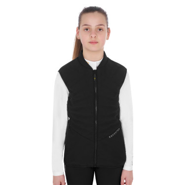 Colete feminino acinturado sem mangas em tecido técnico Equestro Colete feminino acinturado sem mangas em tecido técnico Equestro