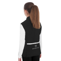 Colete feminino acinturado sem mangas em tecido técnico Equestro Preto Colete feminino acinturado sem mangas em tecido técnico Equestro Preto