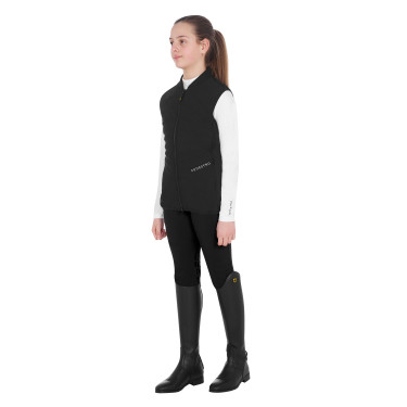 Colete feminino acinturado sem mangas em tecido técnico Equestro Colete feminino acinturado sem mangas em tecido técnico Equestro