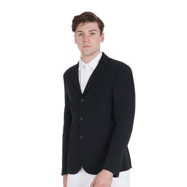 Casaco de competição perfurado masculino em tecido técnico Equestro Casaco de competição perfurado masculino em tecido técnico Equestro