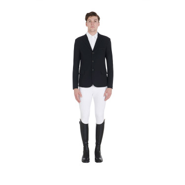 Casaco de competição perfurado masculino em tecido técnico Equestro Casaco de competição perfurado masculino em tecido técnico Equestro