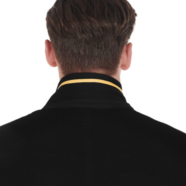 Casaco de competição perfurado masculino 3 botões Equestro Preto