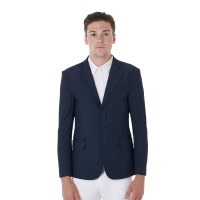 Casaco de competição perfurado masculino 3 botões Equestro Marinho
