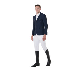 Casaco de competição perfurado masculino 3 botões Equestro Marinho Azul-marinho