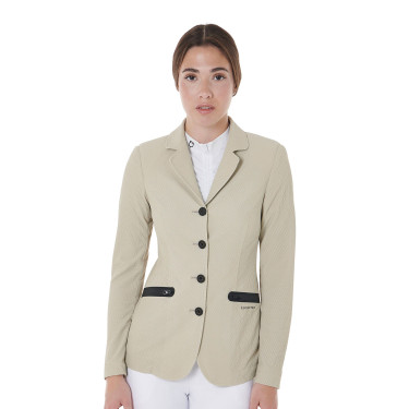 Casaco de competição perfurado feminino 4 botões Equestro