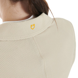 Casaco de competição perfurado feminino 4 botões Equestro Bege