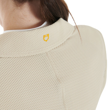 Casaco de competição perfurado feminino 4 botões Equestro Bege