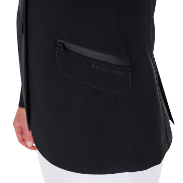 Damen-Wettkampfjacke perforiert 3 Knöpfe Equestro Preto