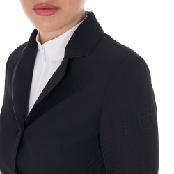 Damen-Wettkampfjacke perforiert 3 Knöpfe Equestro Preto