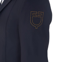 Casaco de competição masculino com logotipo bordado contrastante Equestro Preto