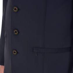Casaco de competição masculino com logotipo bordado contrastante Equestro Blazer marinho Azul-marinho