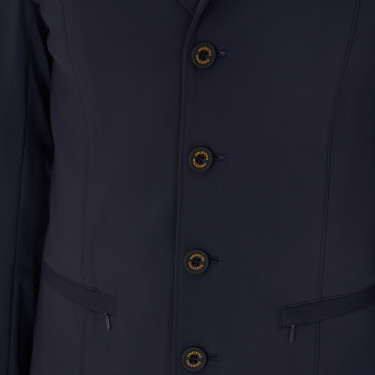 Casaco de competição masculino com logotipo bordado contrastante Equestro Blazer marinho Azul-marinho