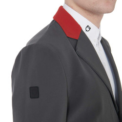 Casaco de competição masculino 3 botões Elegance Equestro Cinza / bordô Cinzento