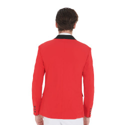 Casaco de competição masculino 3 botões Elegance Equestro Vermelho / preto
