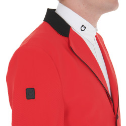 Casaco de competição masculino 3 botões Elegance Equestro Vermelho / preto