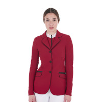 Casaco de competição feminino em tecido técnico elástico Equestro Preto Casaco de competição feminino em tecido técnico elástico Equestro Preto