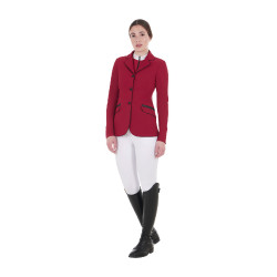 Casaco de competição feminino em tecido técnico elástico Equestro Scooter Bege