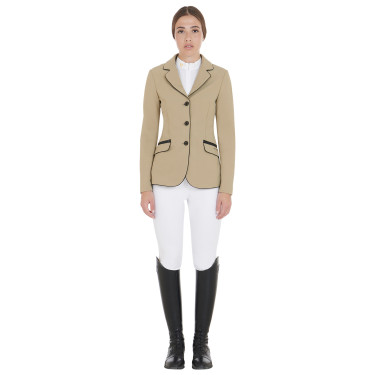 Casaco de competição feminino em tecido técnico elástico Equestro Casaco de competição feminino em tecido técnico elástico Equestro