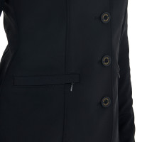 Casaco de competição feminino com logotipo bordado contrastante Equestro Preto Casaco de competição feminino com logotipo bordado contrastante Equestro Preto