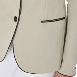 Casaco de competição feminino de 3 botões Elegance Equestro Oxford bronzeado Rosa Casaco de competição feminino de 3 botões Elegance Equestro Oxford bronzeado Rosa