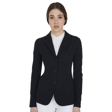 Casaco de competição feminino de 3 botões Elegance Equestro Preto