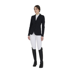Casaco de competição feminino de 3 botões Elegance Equestro Preto