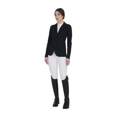 Casaco de competição feminino de 3 botões Elegance Equestro Preto